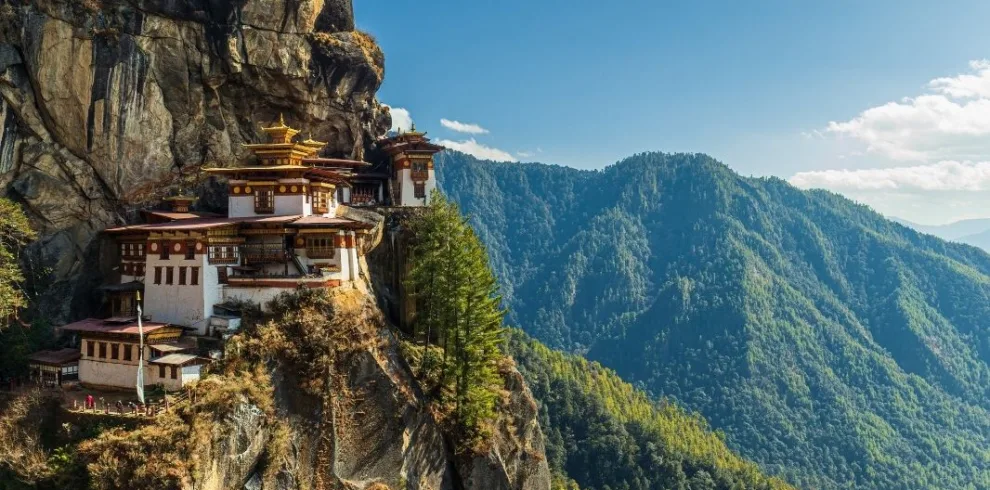 Panorama di un tempio famoso in Bhutan