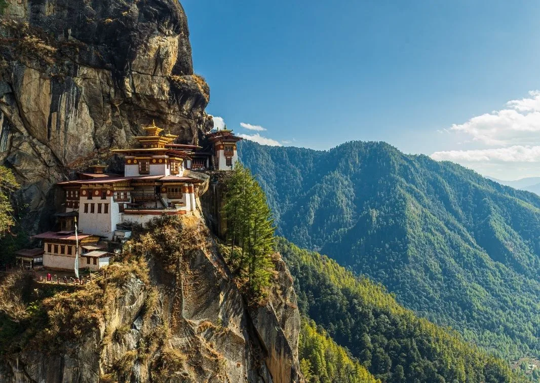 Panorama di un tempio famoso in Bhutan